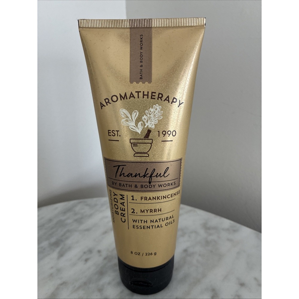 Bath & Body Works Aromatherapy Thankful Frankincense Myrrh Body Cream Rare New!